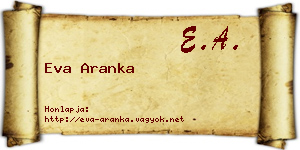 Eva Aranka névjegykártya